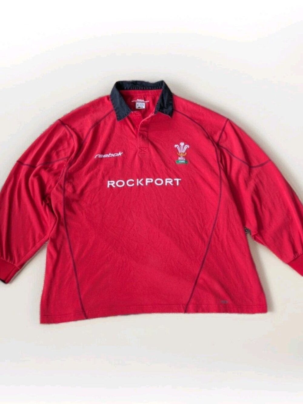 Wales Rugby Union WRU Reebok Long Sleeve Rugby Jersey Shirt XXL Cymru 2000s